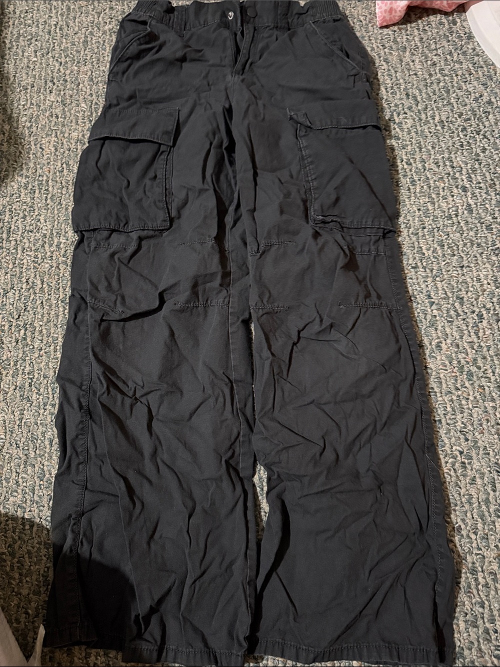 H&M Women's Black Straight-Leg Cargo Pants